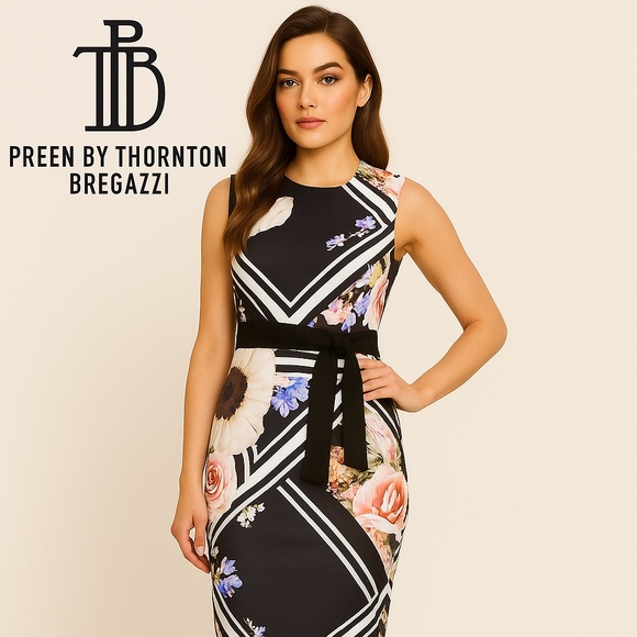 🆕🏷️ Preen by Thornton Bregazzi Black/Floral  Dress  Made in the UK 🇬🇧 - Picture 1 of 10